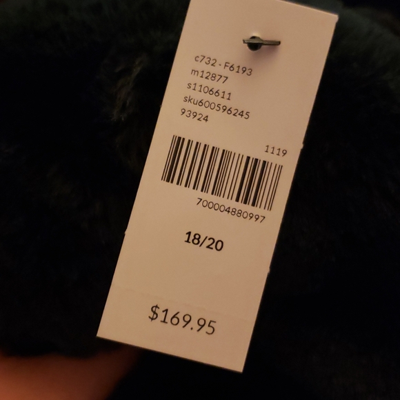 Nwt 2x 18 20 faux fur jacket green - Picture 9 of 10